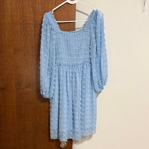 Light Blue Textured Dress
